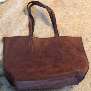 Purple faux leather bag